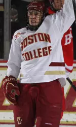 Johnny Gaudreau's point streak is the nation's best, up to 17 games, with a pair of goals in Friday's win over BU