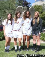 The 2014 senior class - Emily Hoffend, Stephanie McCaffrey, Casey Morrison, who will return next season, and Alex Johnson.