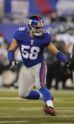 Mark Herzlich recorded nine tackles in the Giants' loss