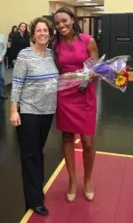 2014 HOF inductee, Allison Anderson and SWA Jody Mooradian on Alumni Weekend