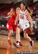 Sophomore Emilee Daley has hit eight three's in three games for the 2-1 Eagles.