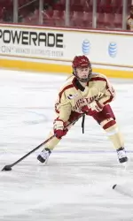 With three assists and a +5, Emily Pfalzer was one of the three stars of the game