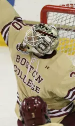 Sophomore Thatcher Demko anchored BC's defense with a career-best 41 saves against Michigan