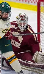 Brian Billett earned his first start since Jan. 17 and stopped 35 shots in victory