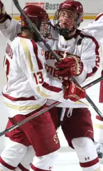 Johnny Gaudreau and Bill Arnold are ranked first and fourth, respectively, in scoring in all of college hockey