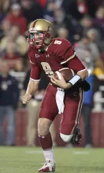 Senior Josh Bordner, a quarterback in his first four seasons at Boston College, is excelling as a receiver this spring.