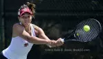 Boston College's Emily Safron competes in the singles matches against Notre Dame at the 2014 ACC Women's Tennis Championships in Cary, N.C., April 24, 2014. (Photo by Sara D. Davis, theACC.com)
