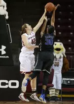 Freshman Katie Quandt had eight points and two big blocks in the win over No. 13/15 Duke.