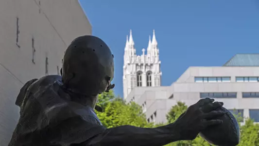 Gasson Hall & Flutie Statue