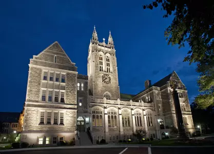 Gasson Hall at night
