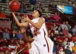 Senior Shayra Brown will play her last home game at Conte Forum on Sunday afternoon against Virginia Tech.
