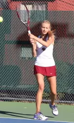 Junior Katya Vasilyev shined on the tennis court against Boston University
