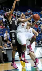 Eagles rookie Ashley Kelsick had 12 points in her first ACC Tournament experience.