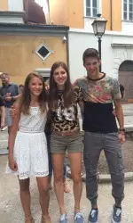 Marti with her brother Lucca and sister Mariana in Trieste.