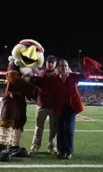The Crowthers were honored during the 2014 Red Bandanna Game vs. USC