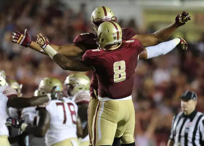 Harold Landry chest bump vs. FSU