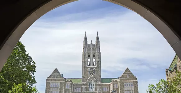 Gasson Hall Through Devlin Hall Arch
