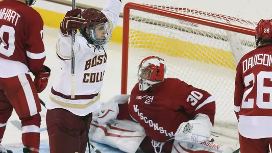 Colin White celebration _ Wisconsin