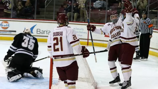 Celebration vs Providence _ Gaudreau _ Ryan Fitzgerald _ Colin White