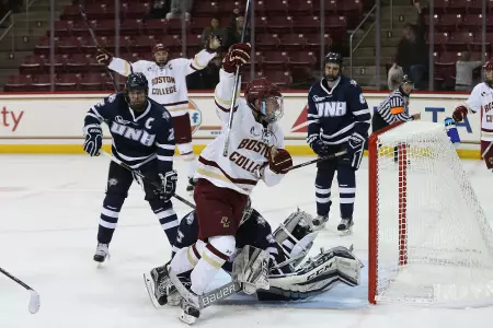 JD Dudek _ celebration vs New Hampshire