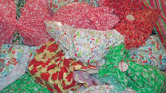 All the presents set and ready to go!