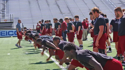 Football Summer Workouts on Alumni Stadium