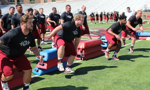 Football Summer Workouts on Alumni Stadium