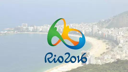 Rio Olympics logo on beach