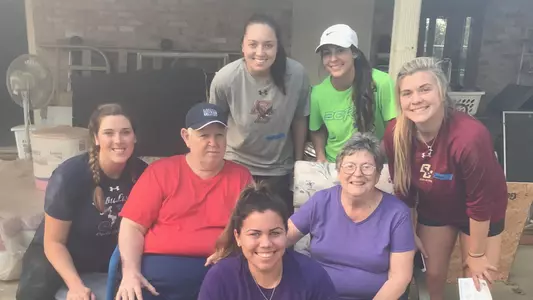 BC softball players helped a family in Baton Rouge, Louisiana, whose home experienced over four feet of flooding in August.