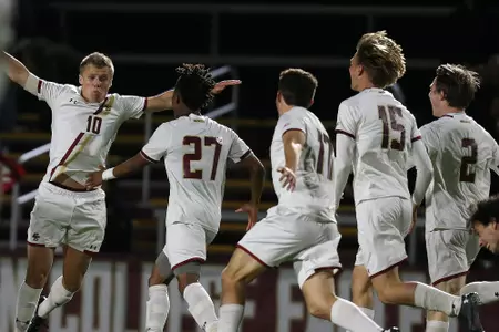 Men's Soccer celebration