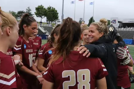 Acacia Walker address her team vs. JMU