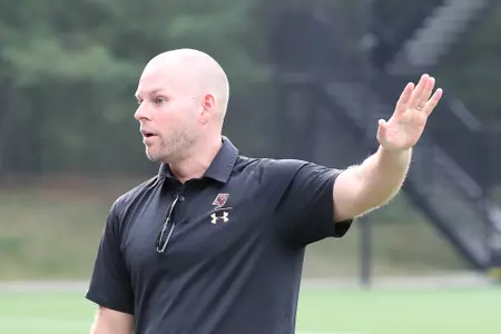 Coach Bobby Thompson in action vs. Merrimack (10.1.19)