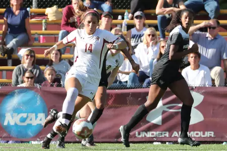 Kayla Jennings dribbles the ball against Wake Forest.