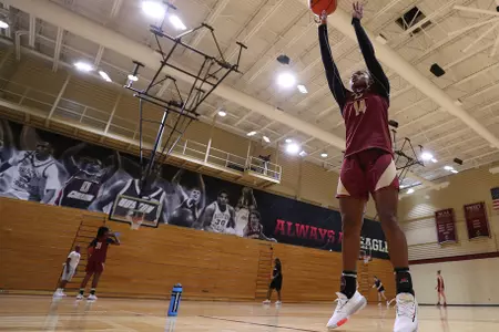 Marnelle Garraud shooting practice on Oct. 7, 2019 in Power Gym.