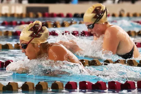 Women's swim team in the Connell Center pool