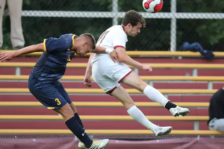 Beto Luna wins the ball in the air vs. Merrimack - Oct. 2019