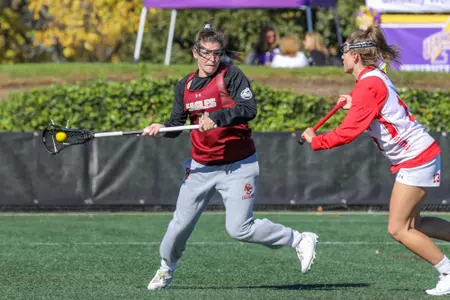 Charlotte North takes a shot vs. Albany in a fall ball game