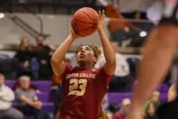 Milan Bolden-Morris hit a bucket in the game at Holy Cross on Nov. 13, 2019