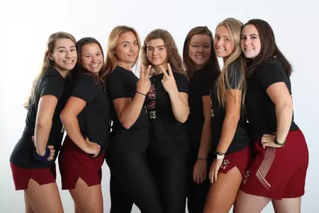 Members of the 2019-20 rowing team pose for a photo.