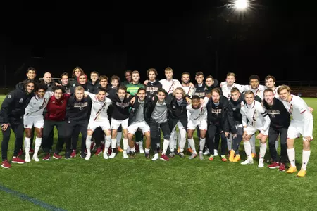 Men's Soccer team photo on senior day vs. Syracuse in 2019.