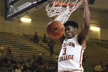 BC's Jared Hamilton with the slam dunk vs. DePaul