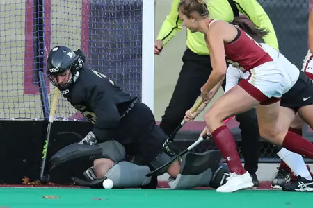 Sarah Dwyer making a save against Duke