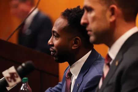 Jeff Hafley introductory press conference at the Yawkey Athletics Center (Dec. 16, 2019)