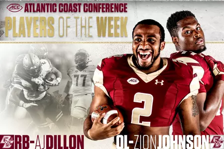 AJ Dillon, Zion Johnson ACC Players of the Week