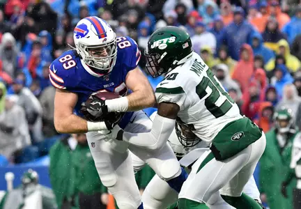 Tommy Sweeney catches a pass against the Jets.