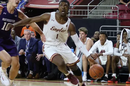 BC's Jairus Hamilton drives to the basket vs. Northwestern