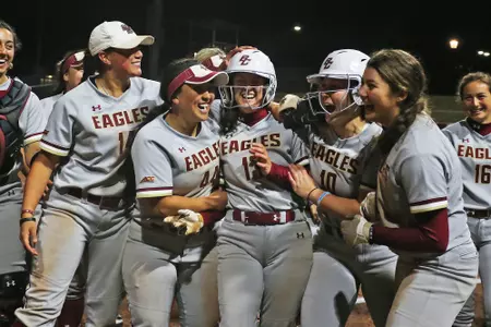 Eagles celebrate the 4-3 win over NC State