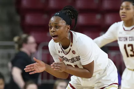 Sophomore Sydney Lowery cheers on her team.