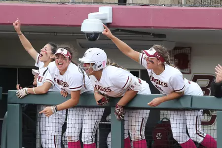 Softball bench vs. NC State