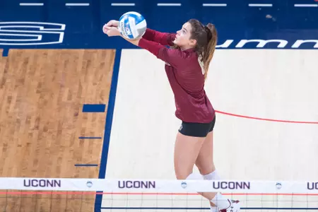 Torey Baum with a dig against CCSU